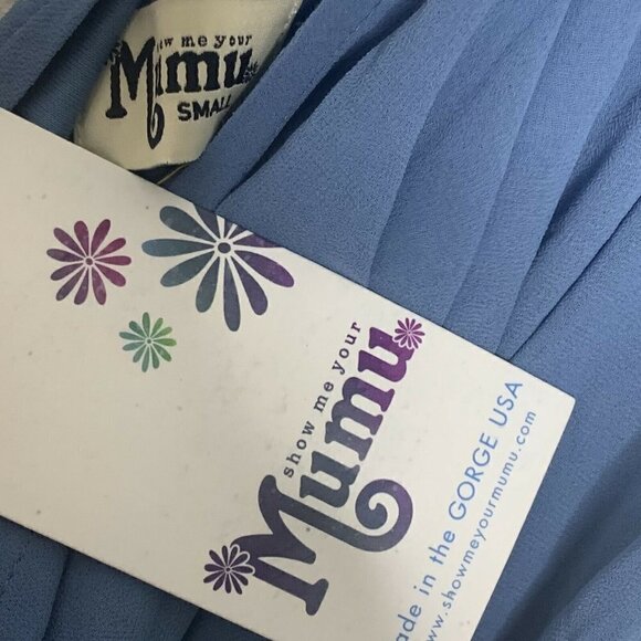 SHOW Me Your MuMu Kendall Maxi Dress SMALL Blue bride sleeveless - Picture 6 of 7